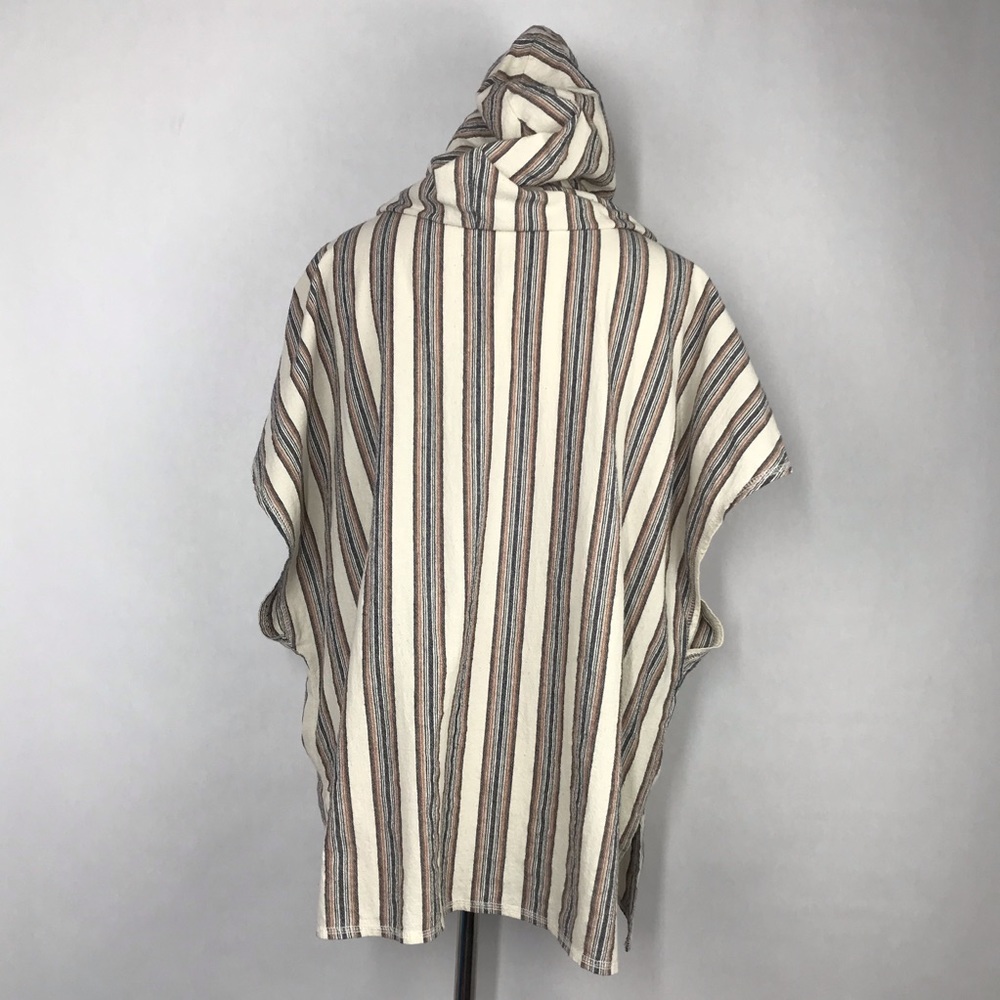 Wild Fable Cap Sleeve Hooded Stripes Poncho - Picture 5 of 6